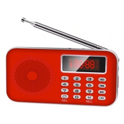 Radio AMFM digital con bateria recargable luz display LCD USB L-619AM