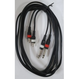 Cable De Audio Estereo REFORZADO 2 RCA a 2 Plug 1/4 de 3 metros