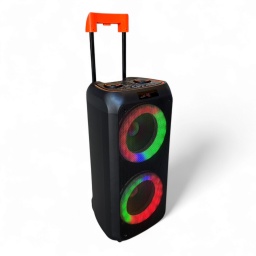 Caja Activa/Bafle doble YE-1020 2x10" GCM Dj Line con micrfono inalmbrico, batera interna, Bluetooth, FM, USB, SD y A