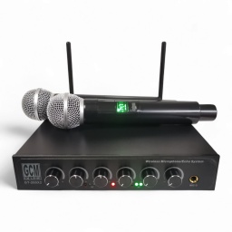 Kit de 2 Microfonos inalambricos con entrada de audio y control de tonos y eco GCM GT-260x2
