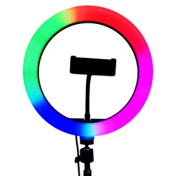 Foco Aro Led RGBW 10" con pie 1.8 Mts y soporte para celular - ARO-LED2