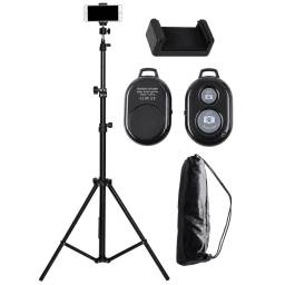 Pie Soporte Atril para celulares con control remoto BT + funda GSM-01