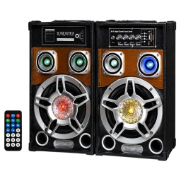 Kit Bafles Multimedia 2x8" USB SD FM Btooth + Ctrl Remoto G-801A-DT