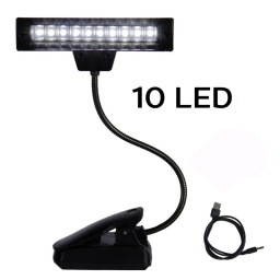 Lámpara Portátil 10 LEDS Cuello Ganzo PC Escritorio Recargable GAL-2