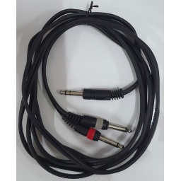 Cable 1 Plug 1/4 Stereo a 2 Plug 1/4 MONO  blindado REFORZADO / 3 Metro Gcm Pro