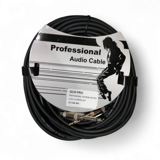Cable Plug 1/4 a Plug 1/4 MONO Negro 9 Metros Gcm Pro