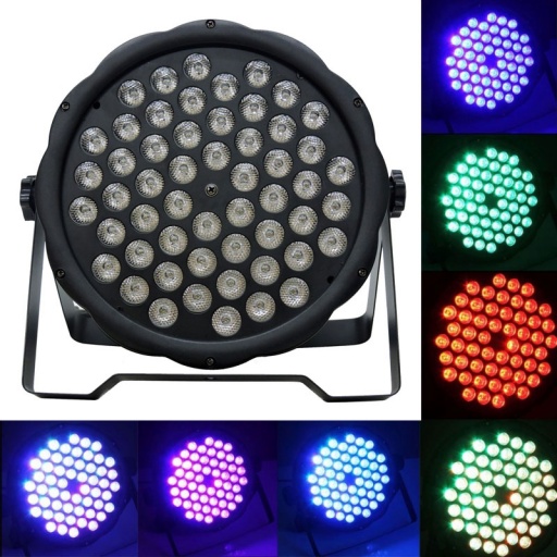 Tacho Par LED 54 Leds x 1W LPC008 DMX RGB 3 en 1 Alta Potencia