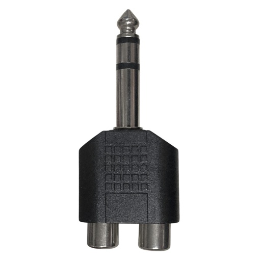 Conector / Adaptador 2 RCA hembra a 1 PLUG 1/4 Est�reo macho
