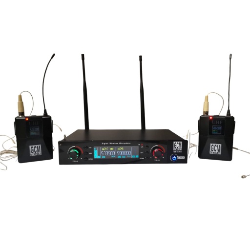Sistema de dos Micr�fonos de vincha Inal�mbrico Digital True Diversity - GCM GS-3302