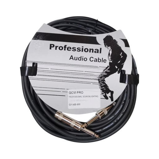 Cable Plug 1/4 a Plug 1/4 MONO Negro 6 metros Gcm Pro