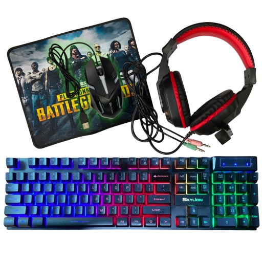Kit Combo Gamer Teclado + Mouse + Auriculares USB Retroiluminado Multimedia