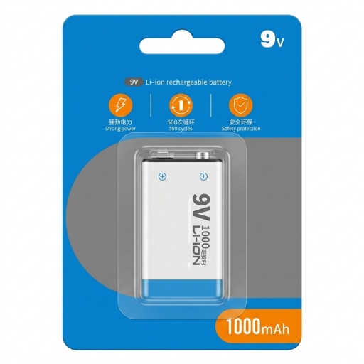 Bateria Pila 9V recargable de litio 1000ma Calidad A