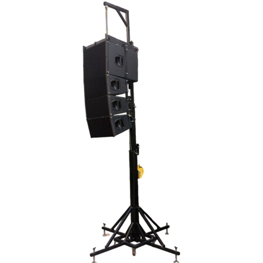 PIE CON MALACATE PARA LINE ARRAY SOPORTE 6MTS REFORZADO 180KG GCM PRO LINE