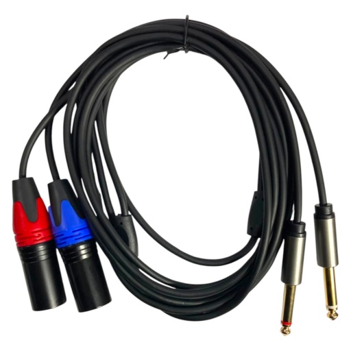 Cable 2 XLR Macho a 2 Plug 6.35 mm TS Mono de 3 m - GCM 2XLRM-2TS1/4-3M