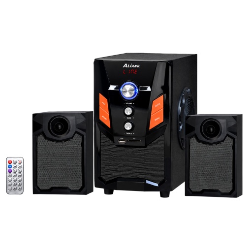 Home Theater 2.1 Sub Parlantes para Pc Tv con FM USB BT Mod. 076DC
