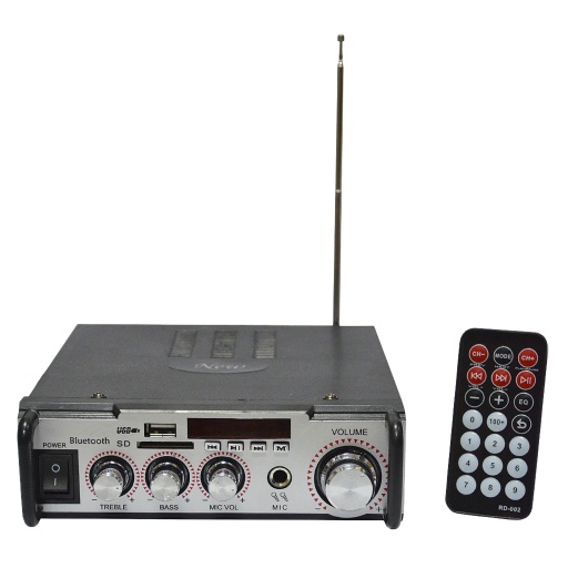 Amplificador de Audio C/Lector USB y SD + FM Bluetooth GCM-009