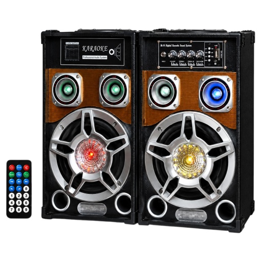 Kit Bafles Multimedia 2x8" USB SD FM Btooth + Ctrl Remoto G-801A-DT