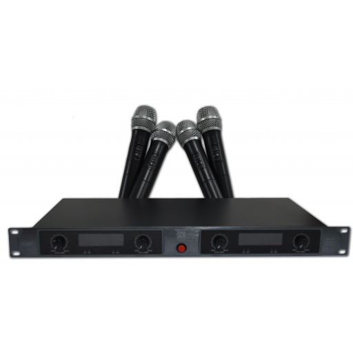 Kit 4 Micrfonos Inalambricos mano UHF x 4 Profesional Gcm Pro