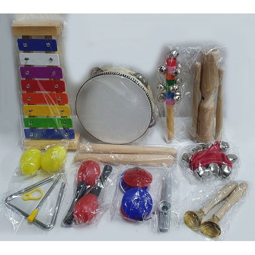 KIT SET DE PERCUCION INFANTIL DE 20 PIEZAS CON FUNDA