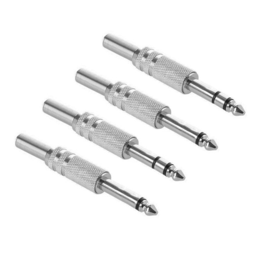 Pack 4 conectores plug 1/4" 100% metal GCM Pro