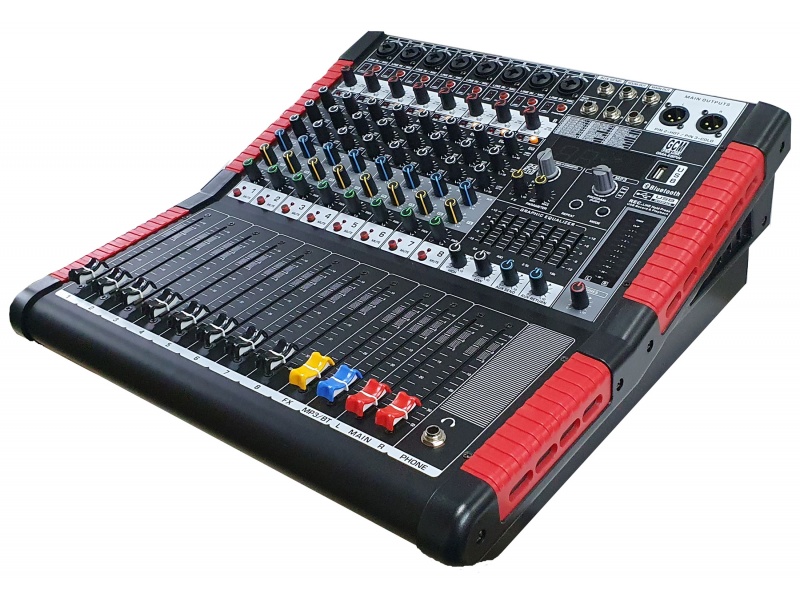 CONSOLA POTENCIADA 650W*2 ESTEREO 8CH USB BT GCM PRO GMAE8PW