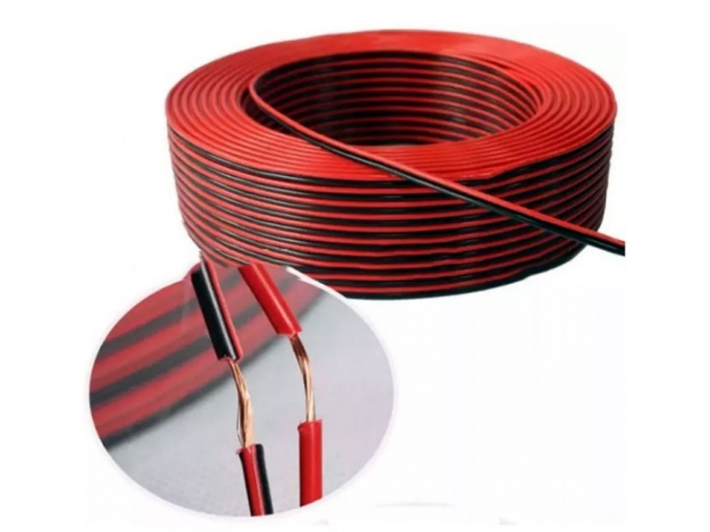 Cable Polarizado 2x2mm rojo y negro bobina 100 metros para instalaciones