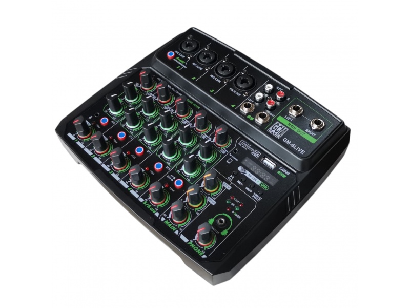 Consola 4 canales con tarjeta de sonido integrada GM-6LIVE