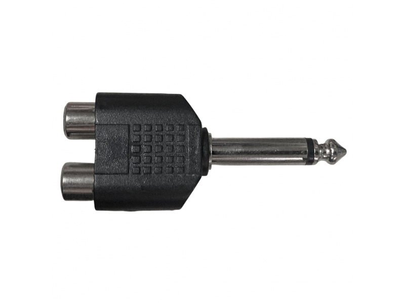 Conector / Adaptador 2 RCA hembra a 1 PLUG 1/4 Mono macho