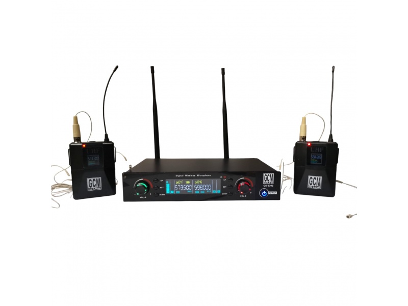 Sistema de dos Micr�fonos de vincha Inal�mbrico Digital True Diversity - GCM GS-3302