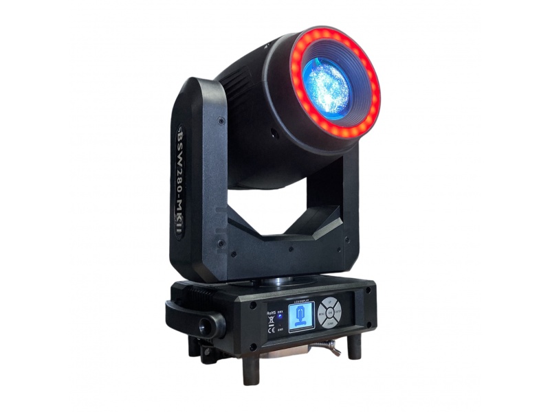 Cabeza Movil Hibrida 10R Beam 280w Spot Wash con Aro Led GCM BSW-280MKII