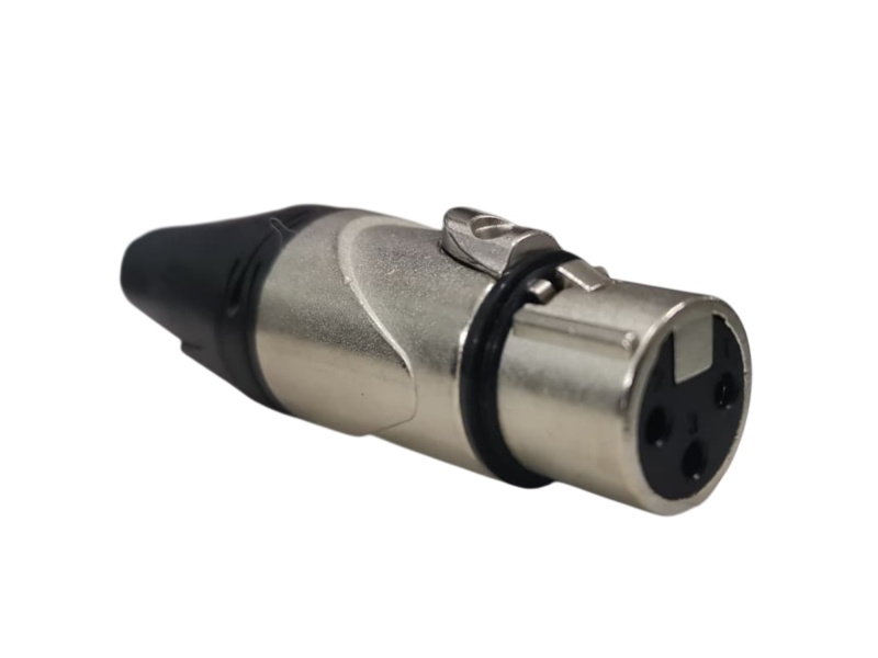 Conector Canon Hembra Cromado 100% Metal GCM PRO XLR-H2